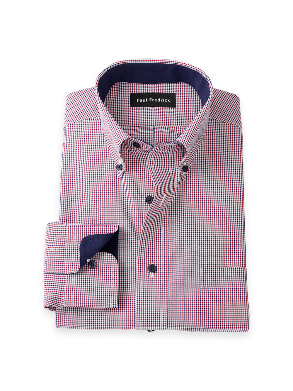 C/f Non-iron Cotton Check Button Down Collar Button Cuff