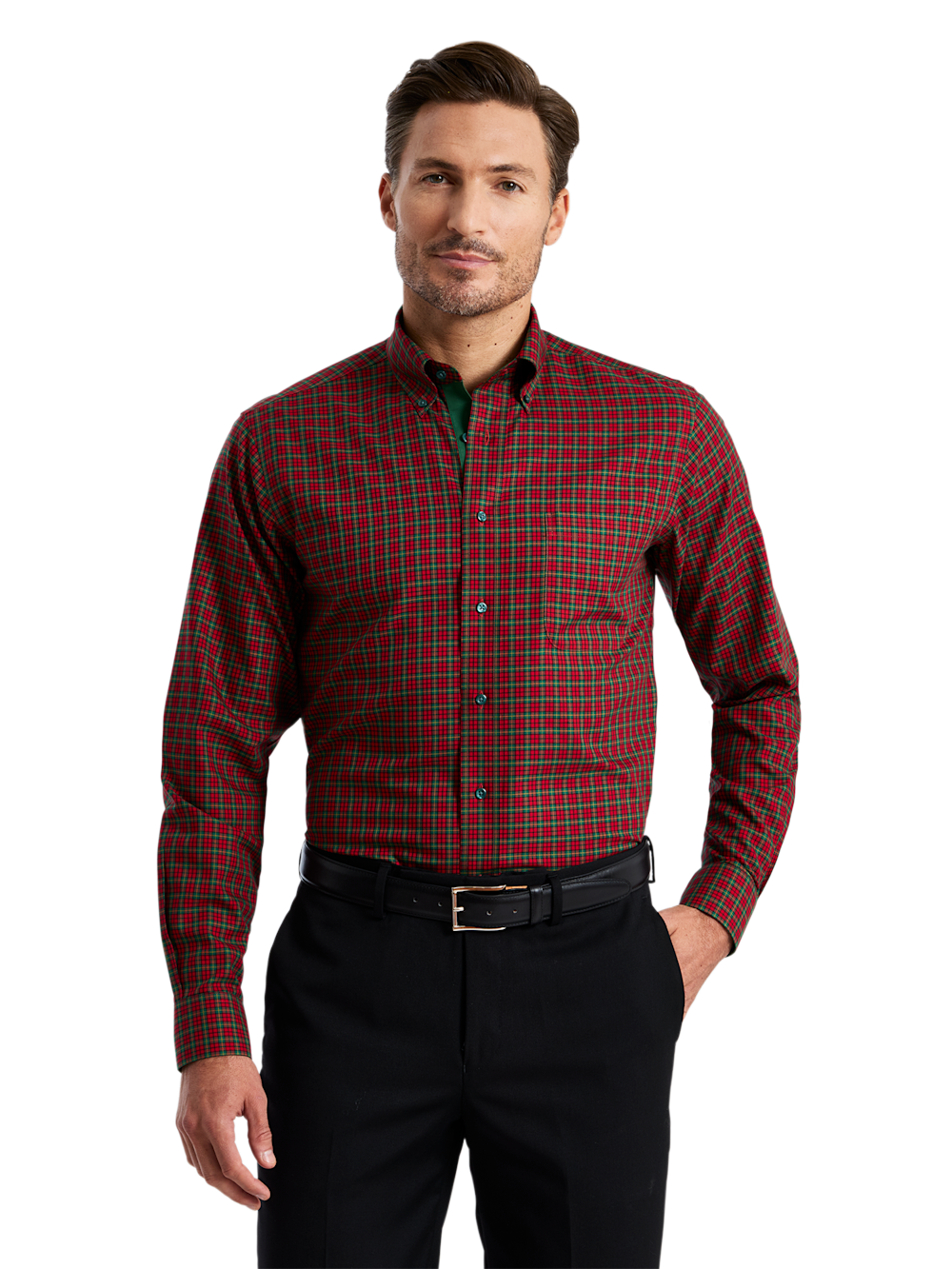 Alternate Shot of Men's red/green Shirts