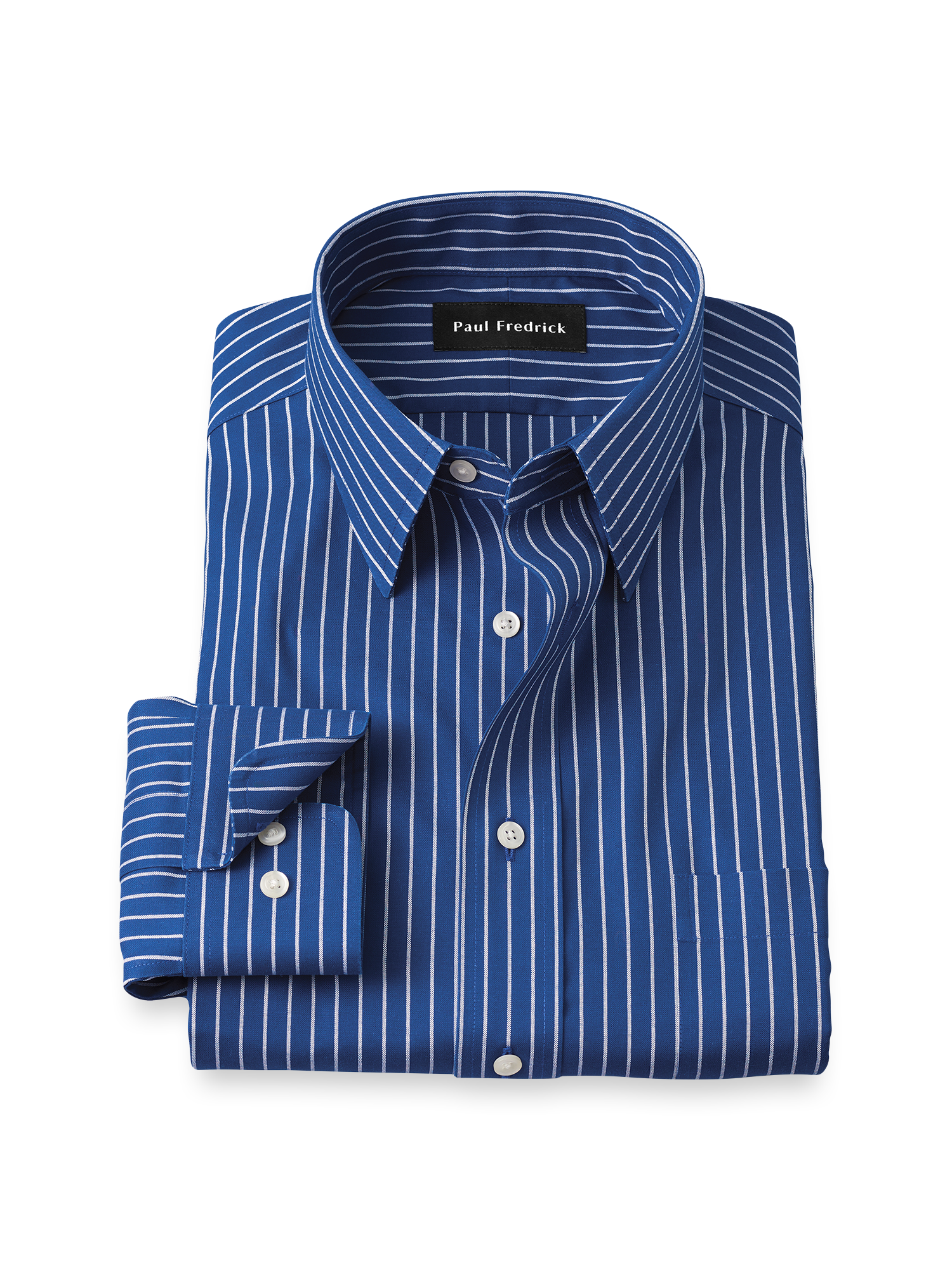 Comfort Stretch Non-Iron Stripe Dress Shirt - Cobalt