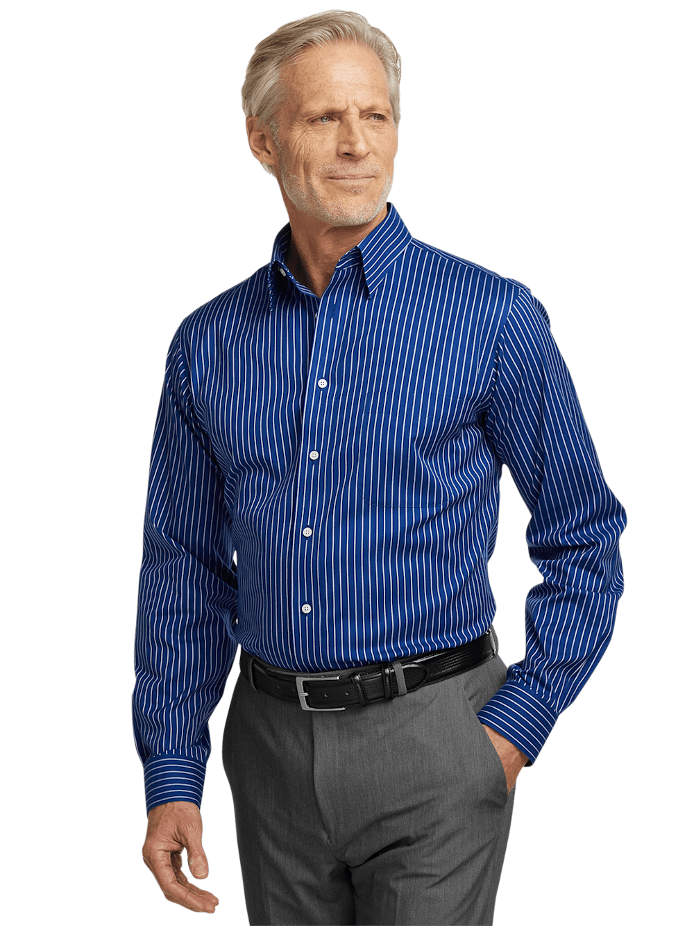 Alternate Image of Comfort Stretch Non-iron Stripe Dress Shirt-1