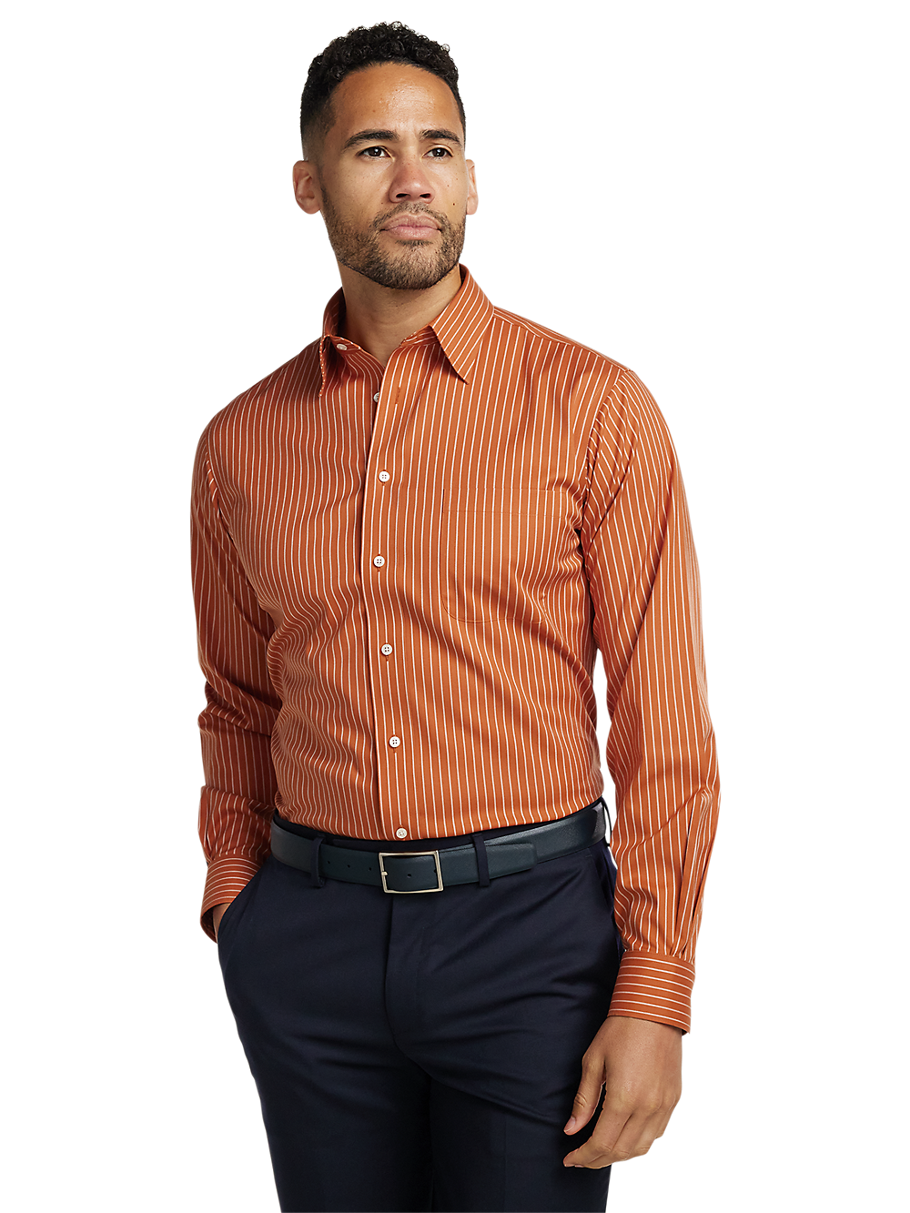 Alternate Image of Comfort Stretch Non-iron Stripe Dress Shirt-1
