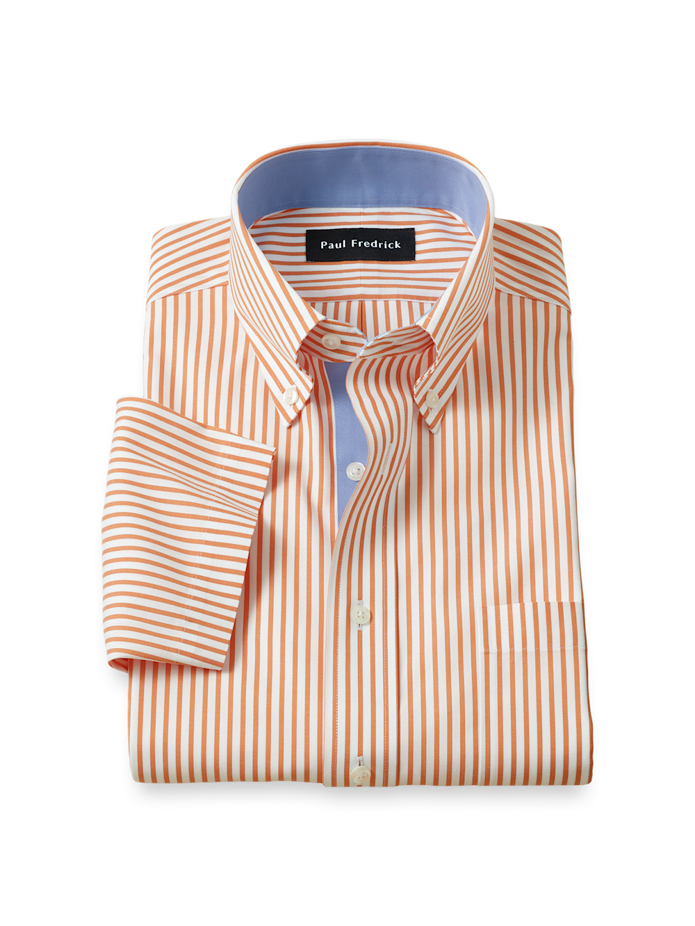 S/f Comfort Stretch Non-iron Stripe Button Down Collar Short Sleeve