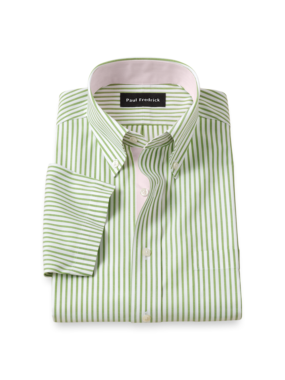 S/f Comfort Stretch Non-iron Stripe Button Down Collar Short Sleeve