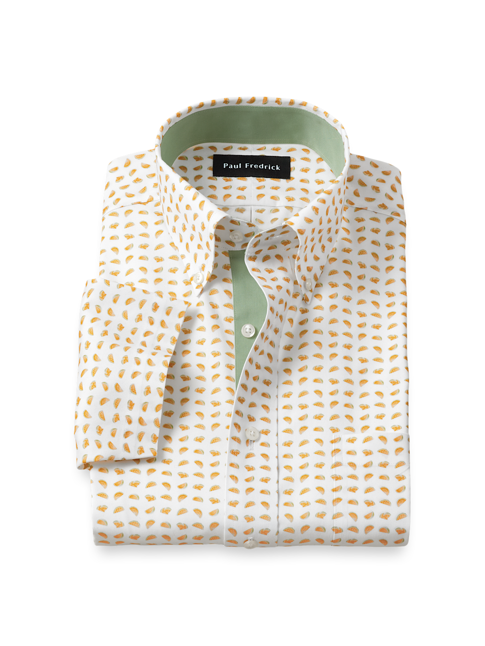 Comfort Stretch Non-Iron Novelty Dress Shirt With Contrast Trim - White/melon Classic Fit / 20