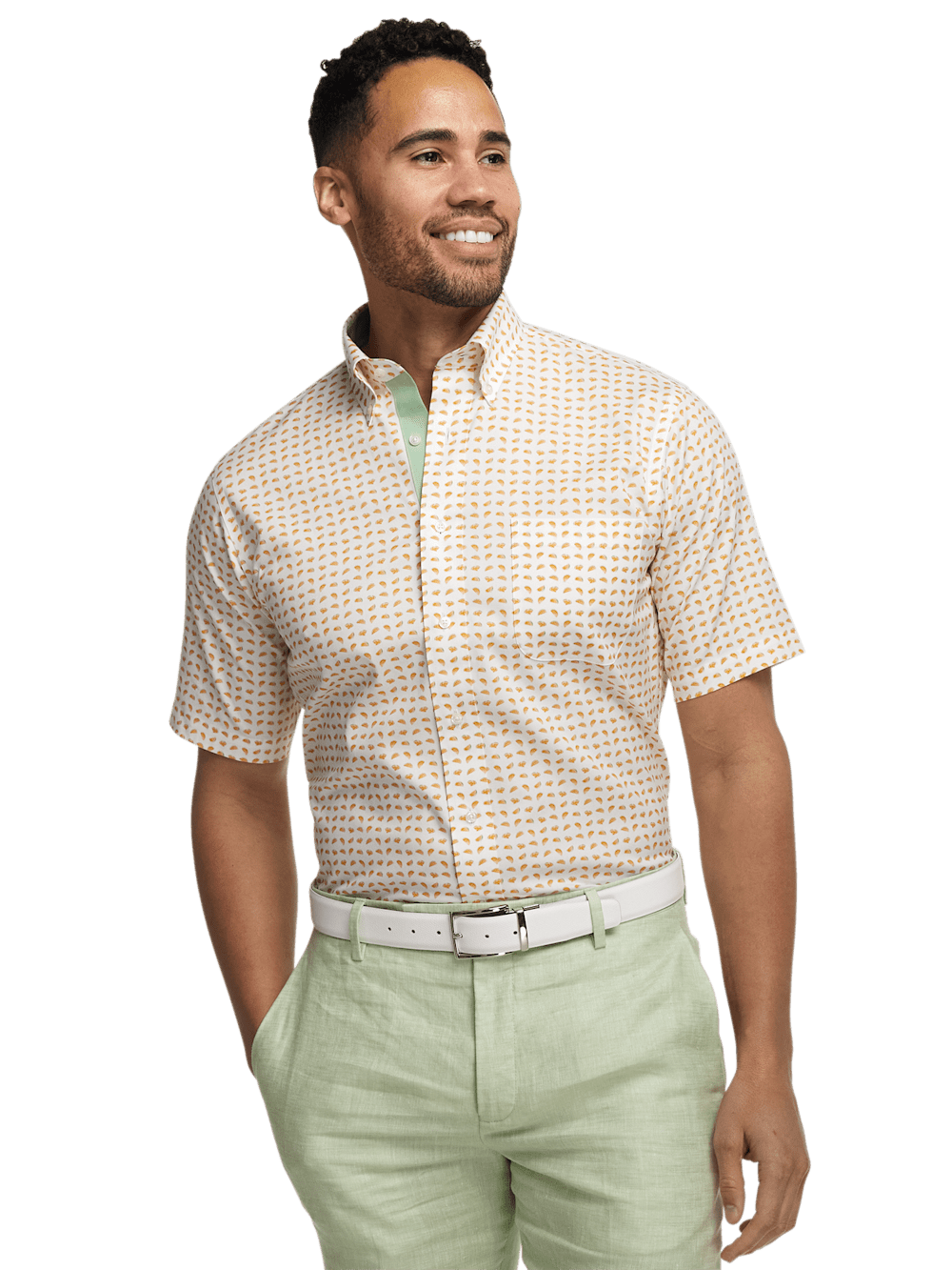 Alternate Image of Comfort Stretch Non-iron Novelty Dress Shirt With Contrast Trim-1