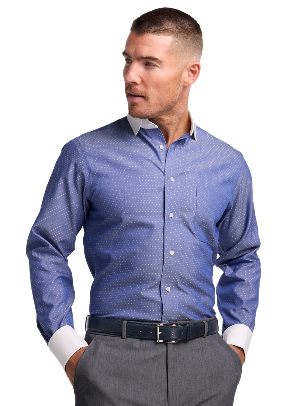Alternate Image of Non-iron Cotton Dot Dress Shirt-1