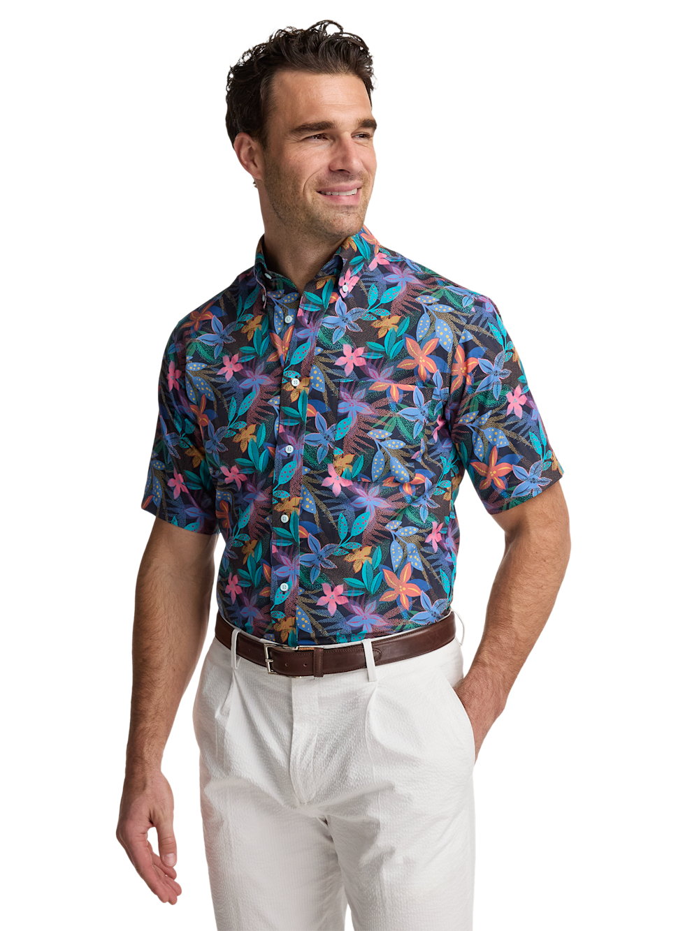 Alternate Image of Non-iron Cotton Botanical Dress Shirt-1
