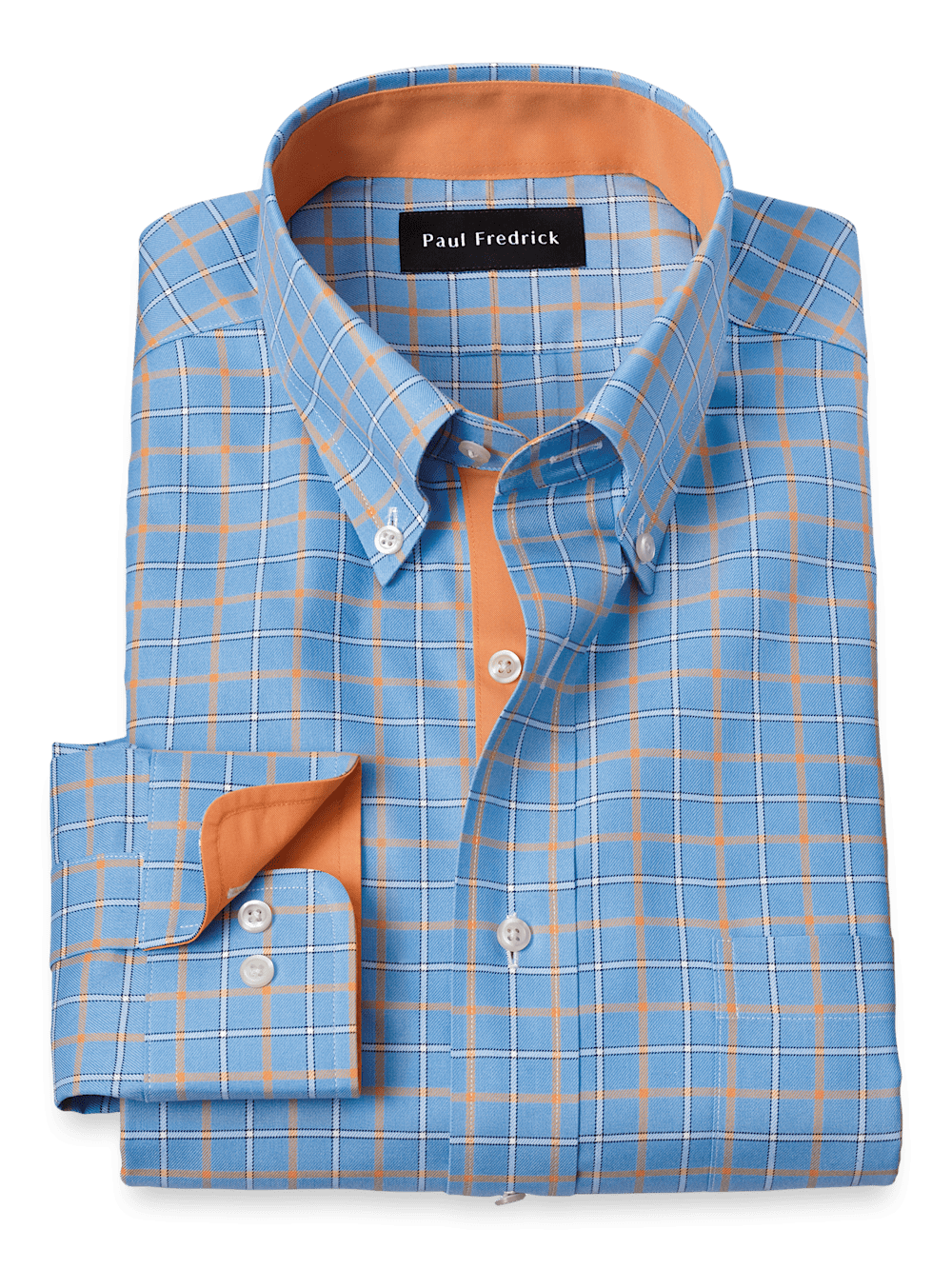 Natural Stretch Blue Graph Check Dress Shirt