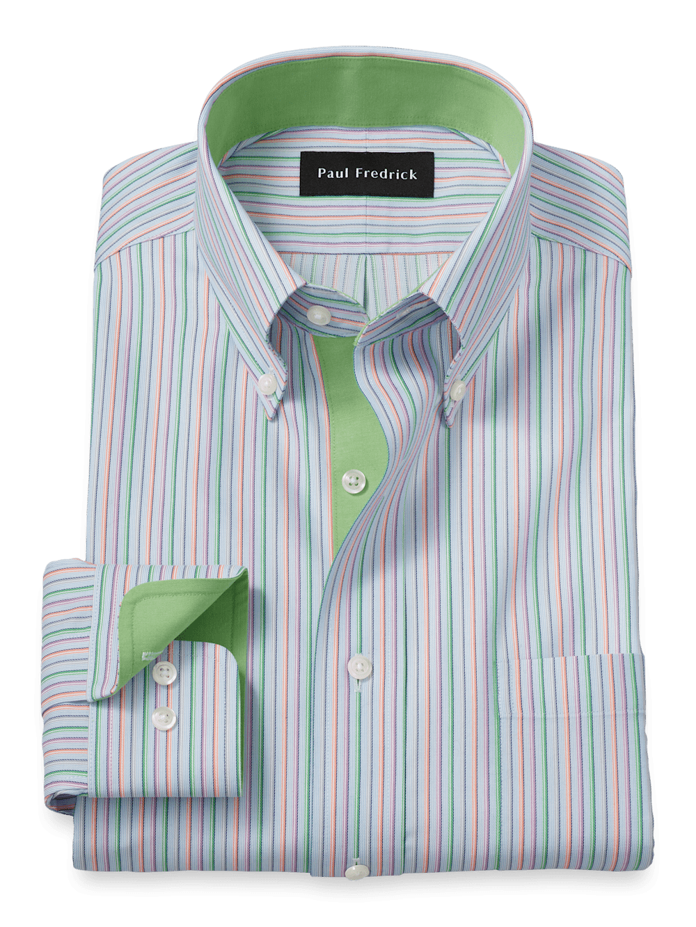 Comfort Stretch Non-Iron Stripe Dress Shirt With Contrast  display picture 2