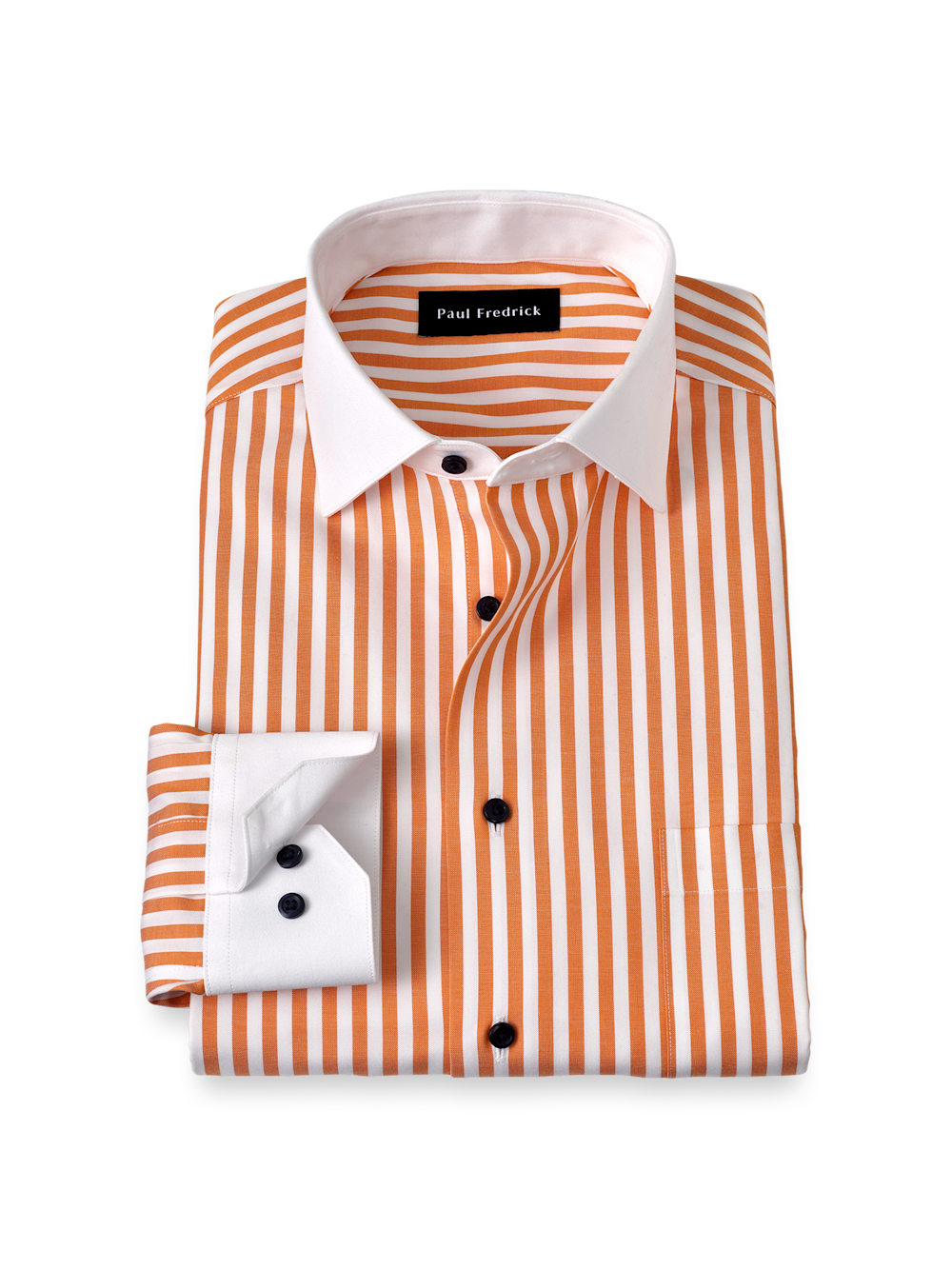 men's striped dress shirts Comfort Stretch Non-Iron Stripe Dress Shirt - White/melon