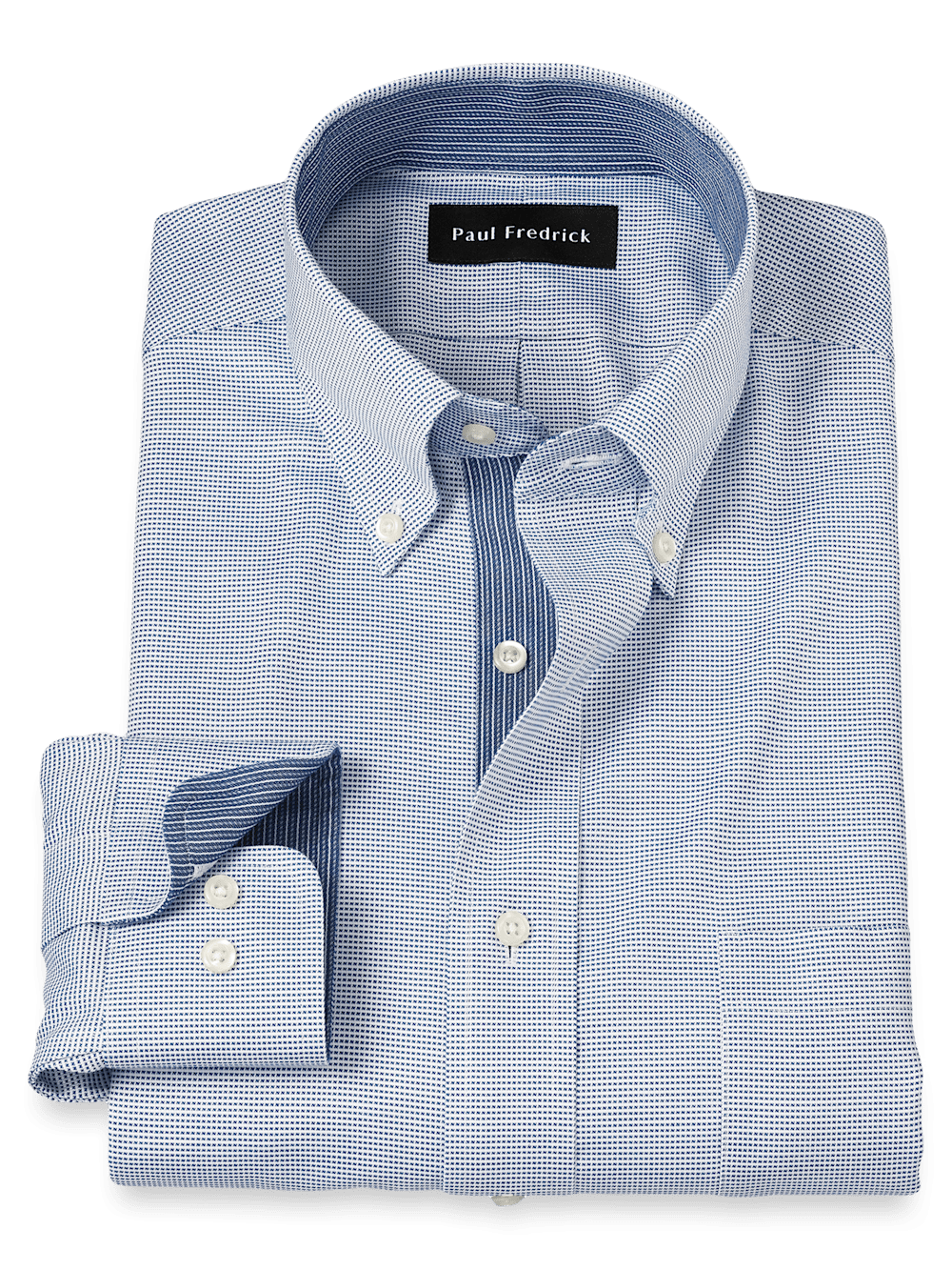 Comfort Stretch Non-Iron Solid Dress Shirt With Contrast Trim - Cobalt - Classic Fit / 15 / 32 Comfort Stretch Non-Iron Solid Dress Shirt With Contrast Trim - Cobalt - Classic Fit / 15 / 32