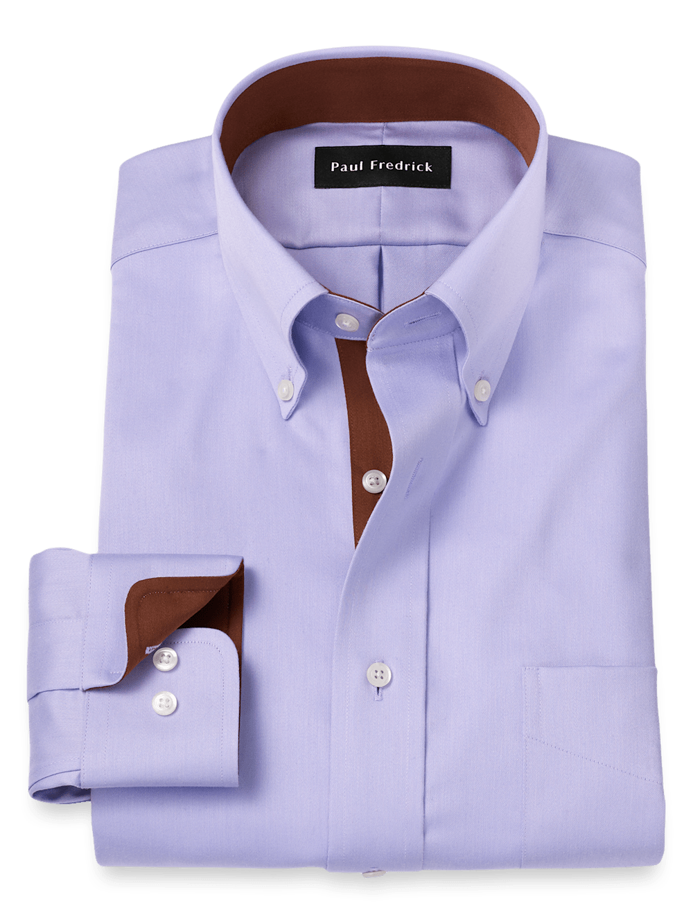 Non-Iron Cotton Solid Dress Shirt With Contrast Trim Non-Iron Cotton Solid Dress Shirt With Contrast Trim