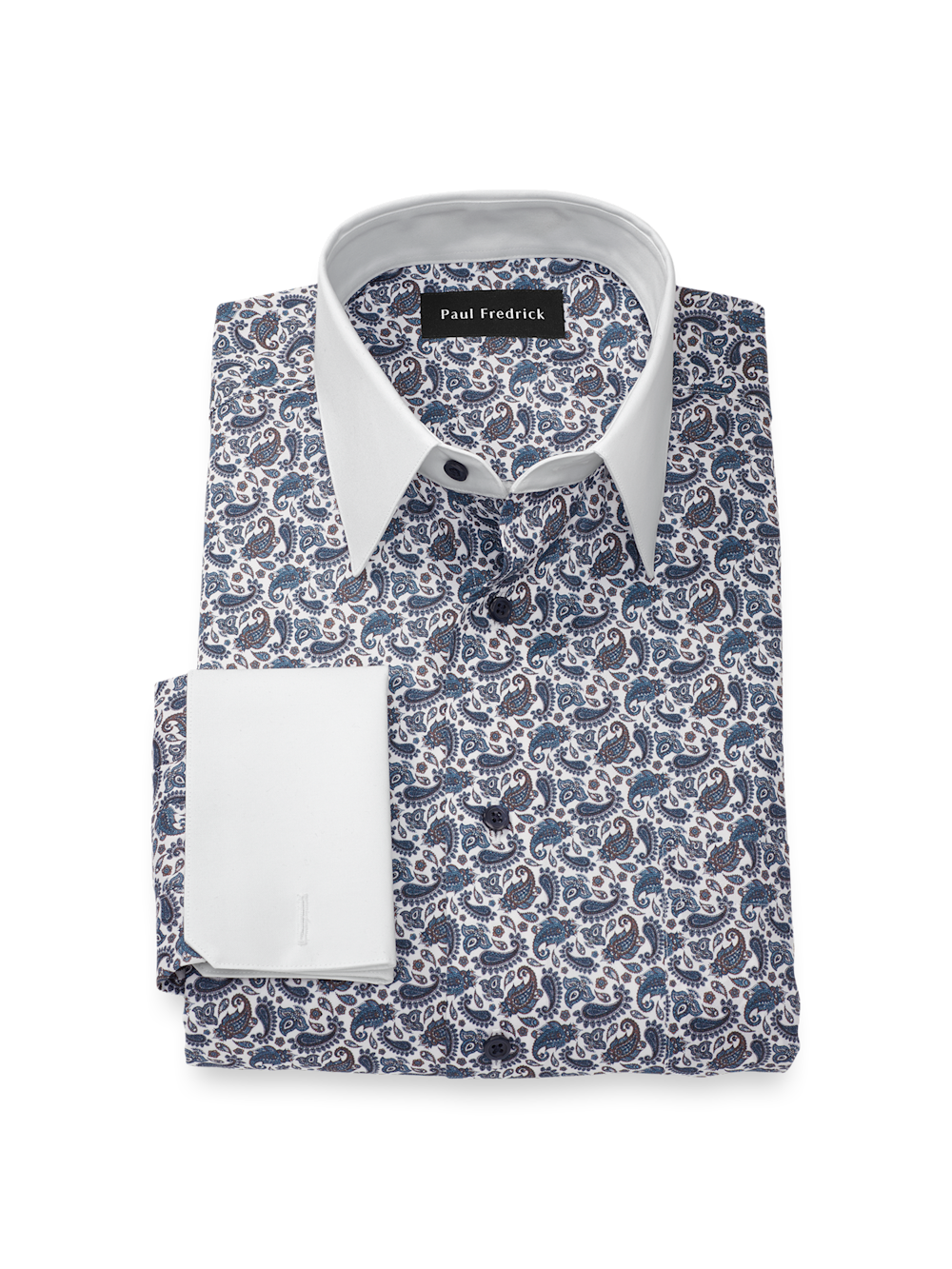 Product Image of Comfort Stretch Non-iron Paisley Dress Shirt-Blue/Brown