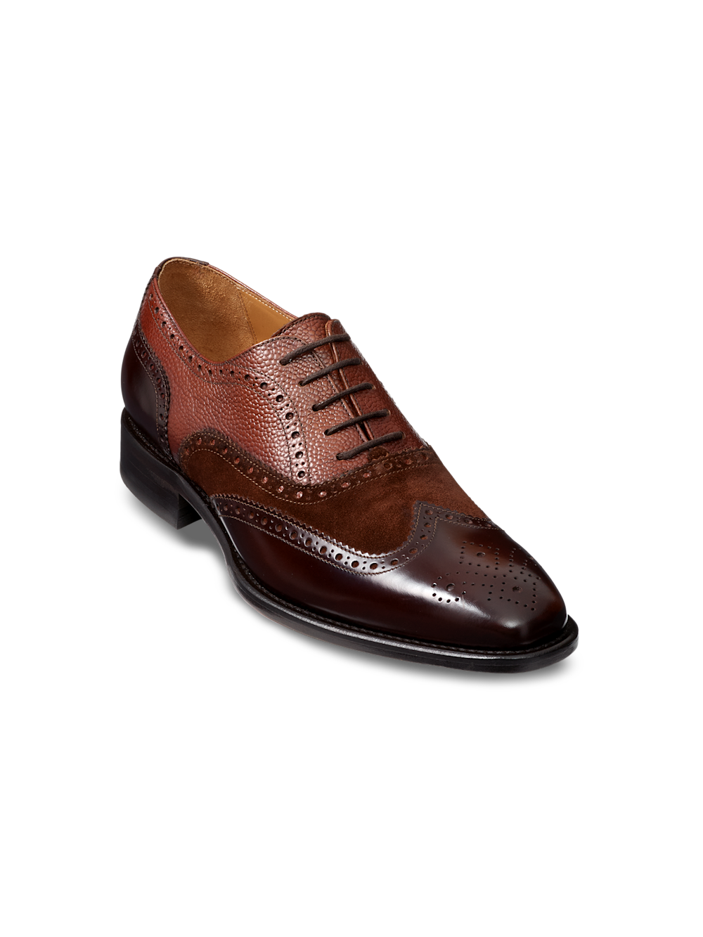 Paul Fredrick Made In Italy Leather Men\'s Two-Tone Brown Wingtip Boots Size 10M Paul Fredrick Men main image 2