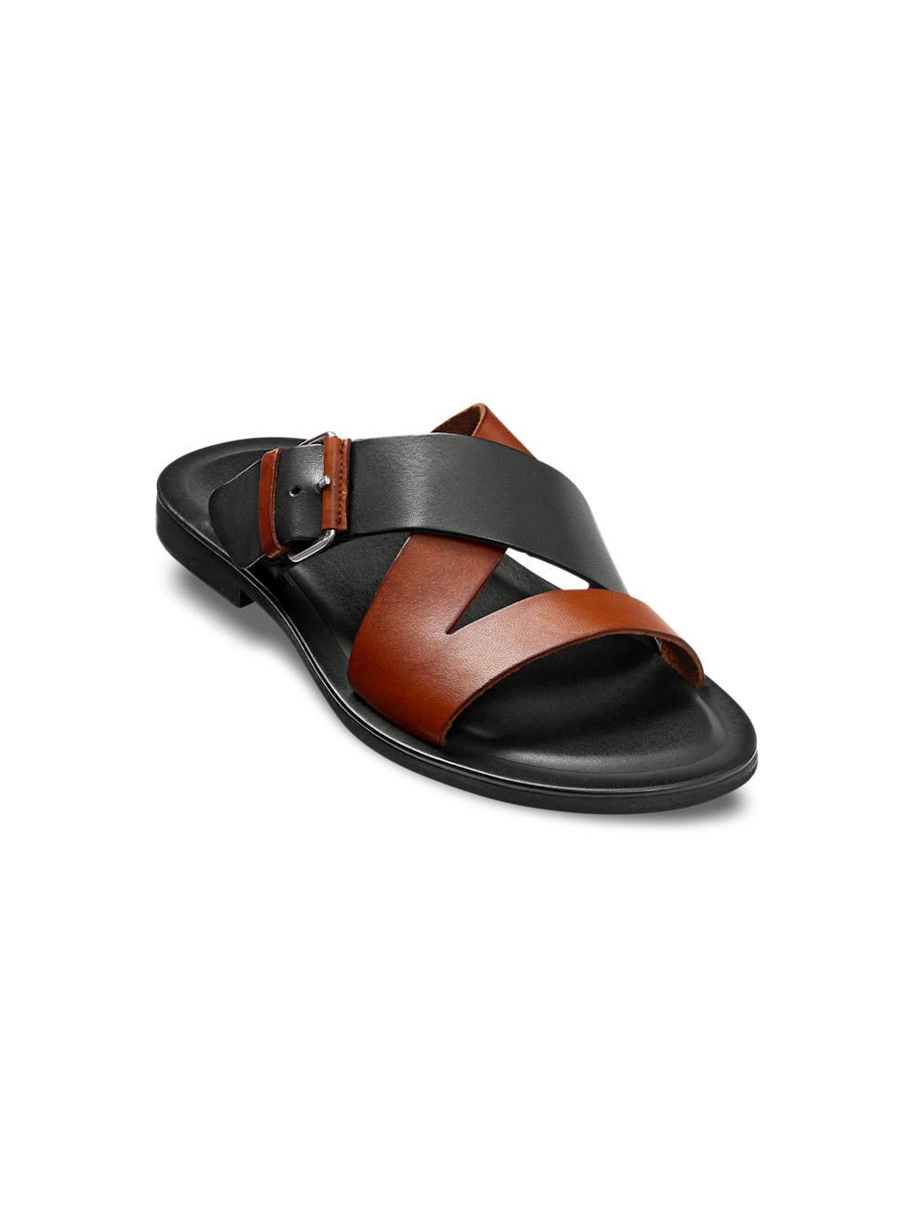 Stefano Sandal - Black/tan – Paul Fredrick