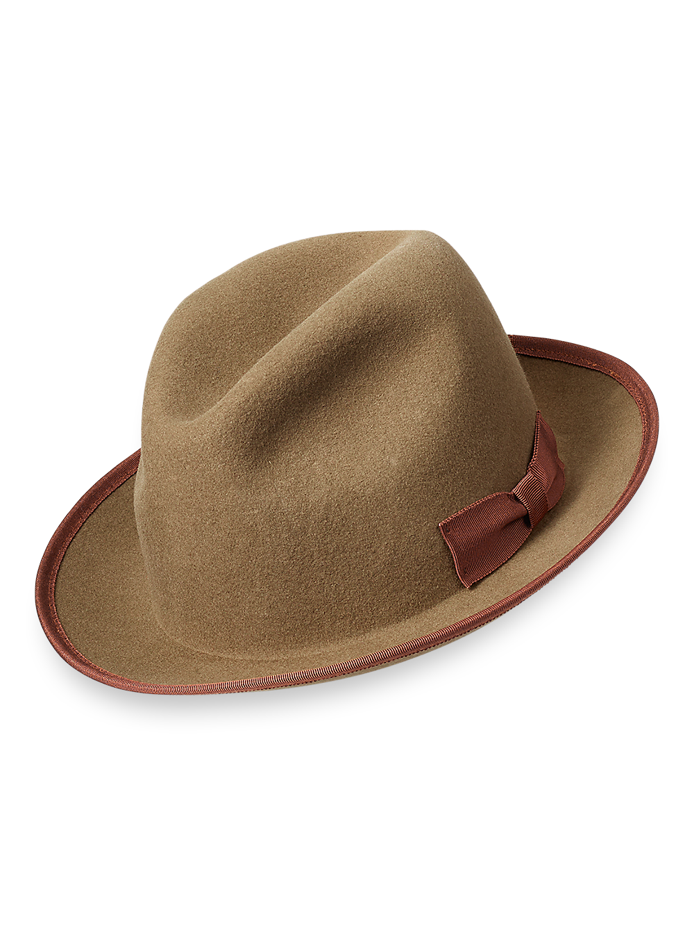 Product Image of Wool Fedora With Bow And Trim-Acorn