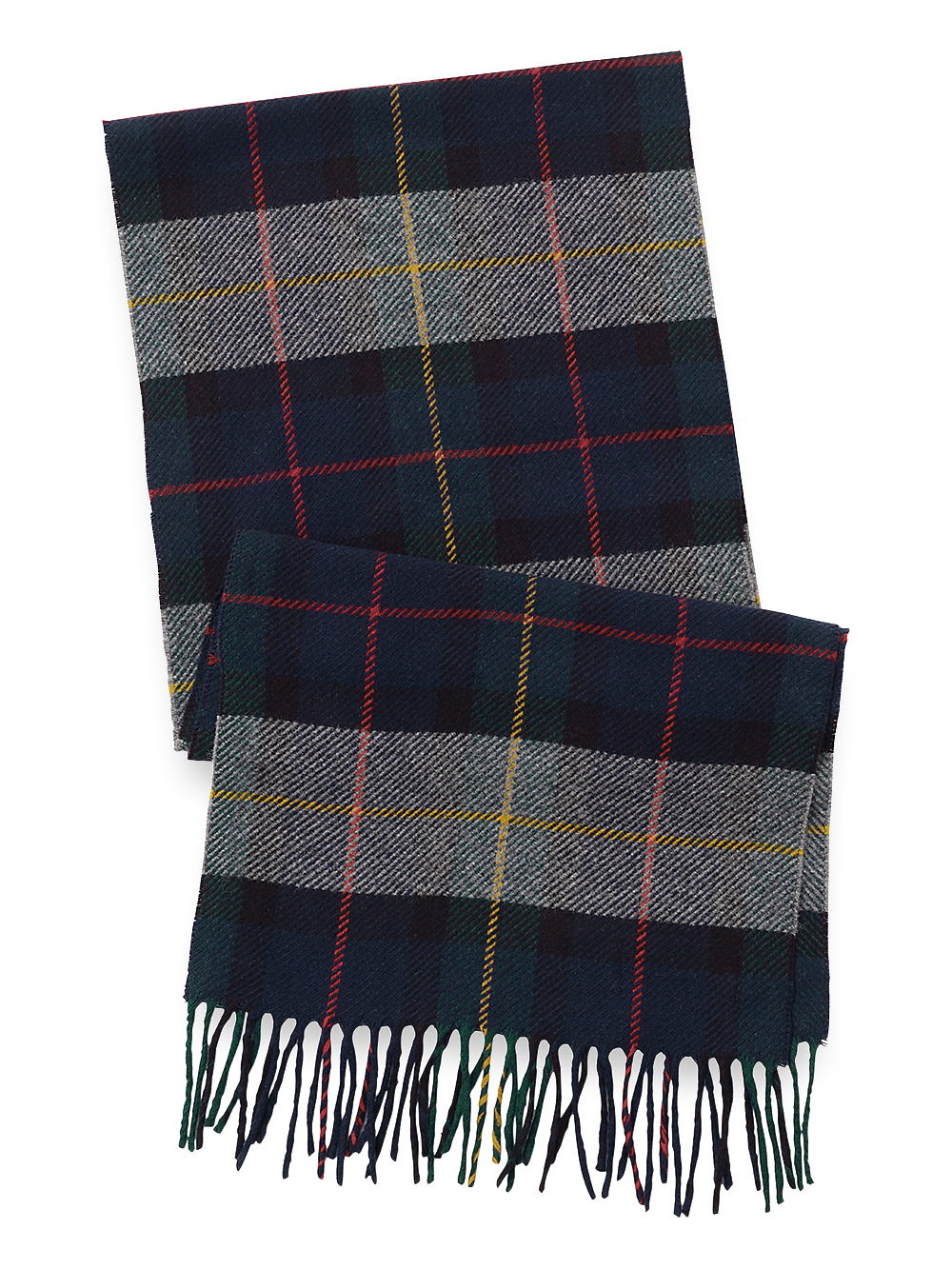 Product Image of Tartan Plaid Wool Scarf-Navy Multi