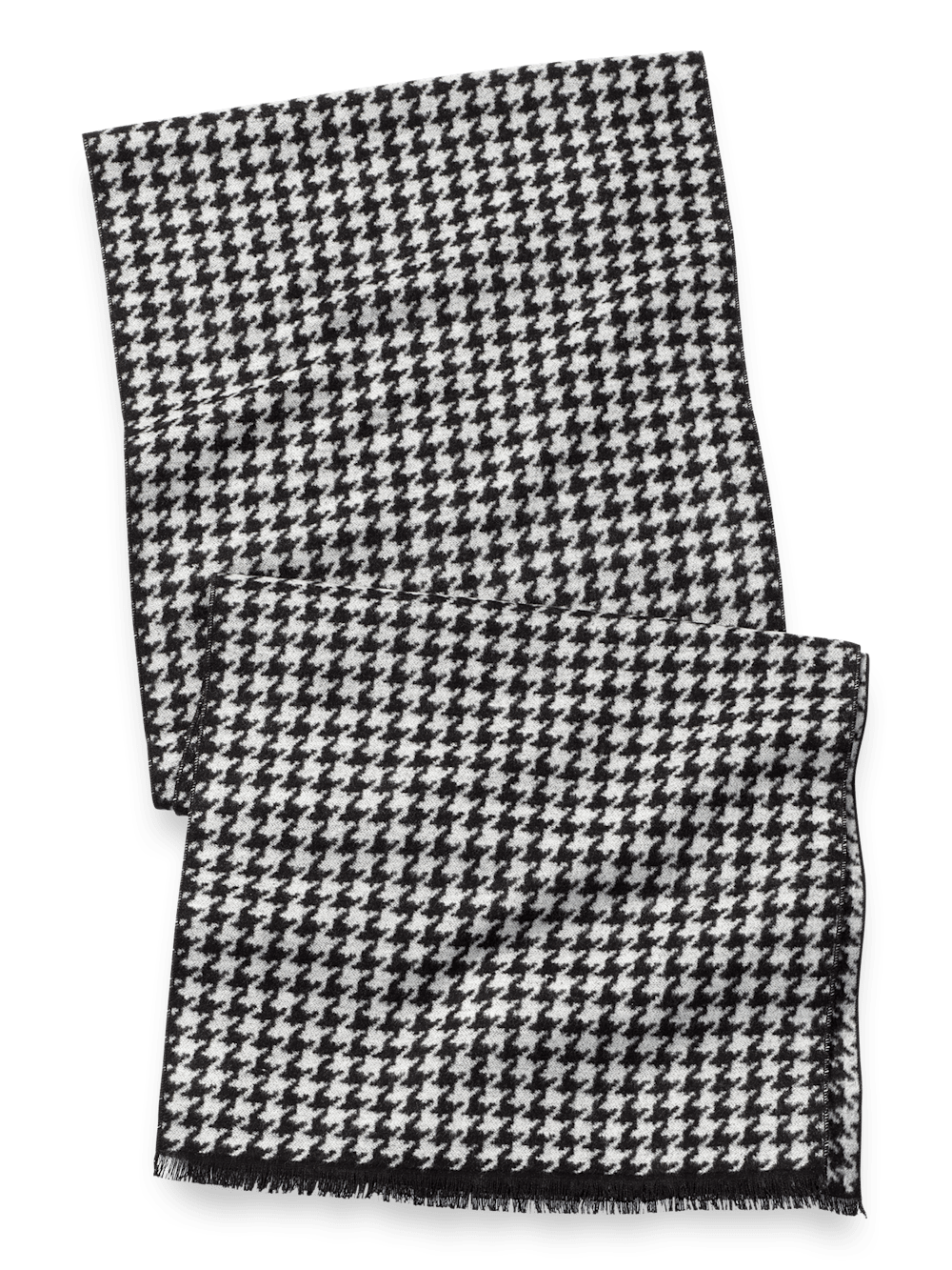 Houndstooth Brushed Silk Scarf - Black/white – Paul Fredrick