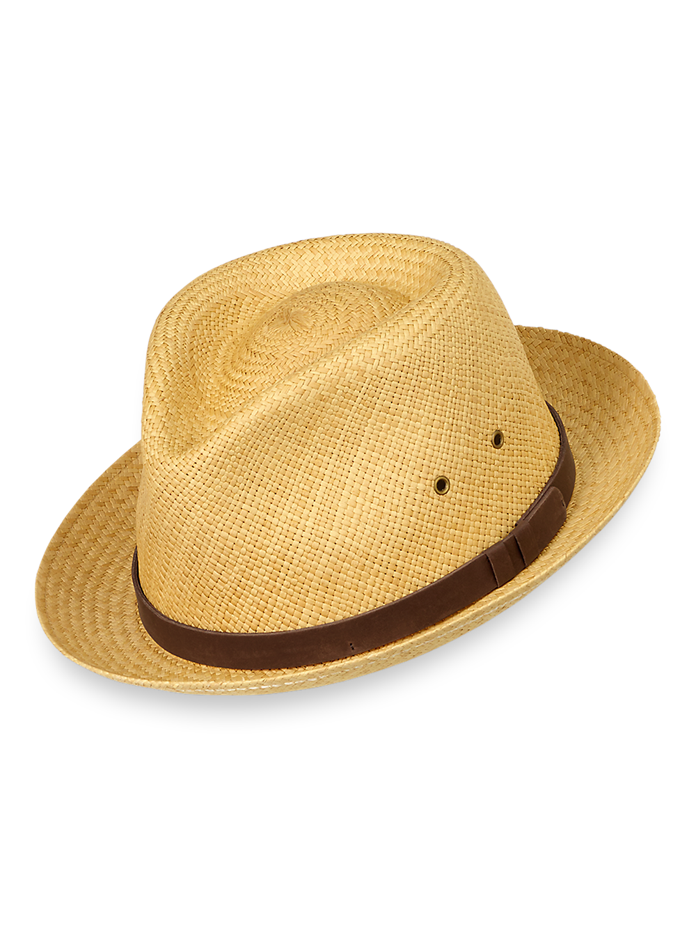 Product Image of Panama Fedora With Leather Band-1