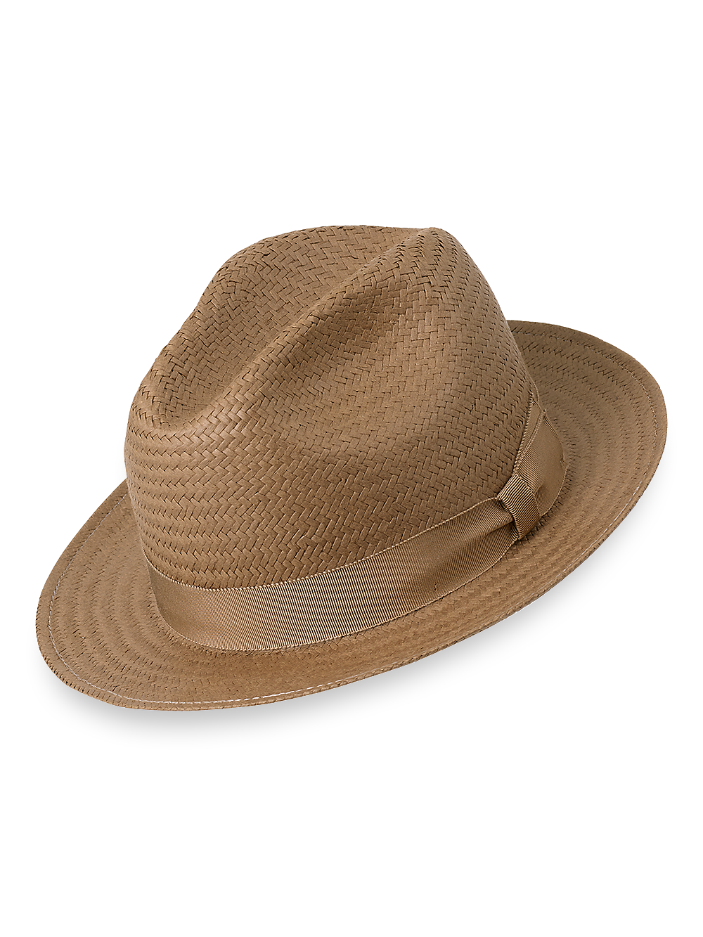 Straw Fedora With Ribbon Band Tan – Paul Fredrick