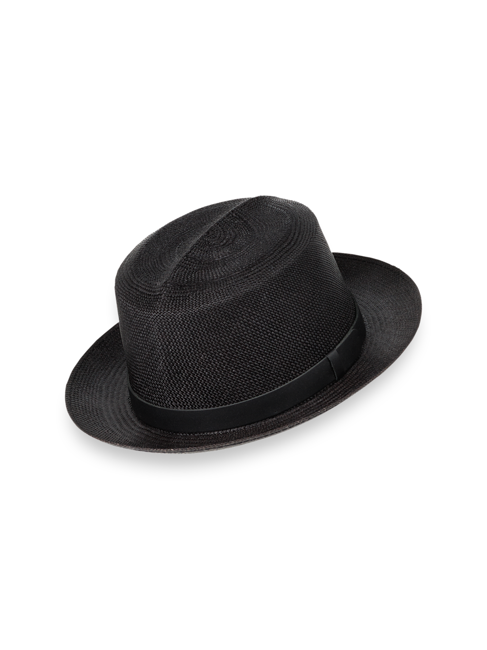 Product Image of Panama Fedora With Leather Band-Black