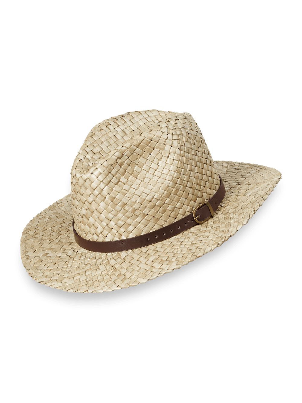 Product Image of Straw Fedora With Leather Band-Natural
