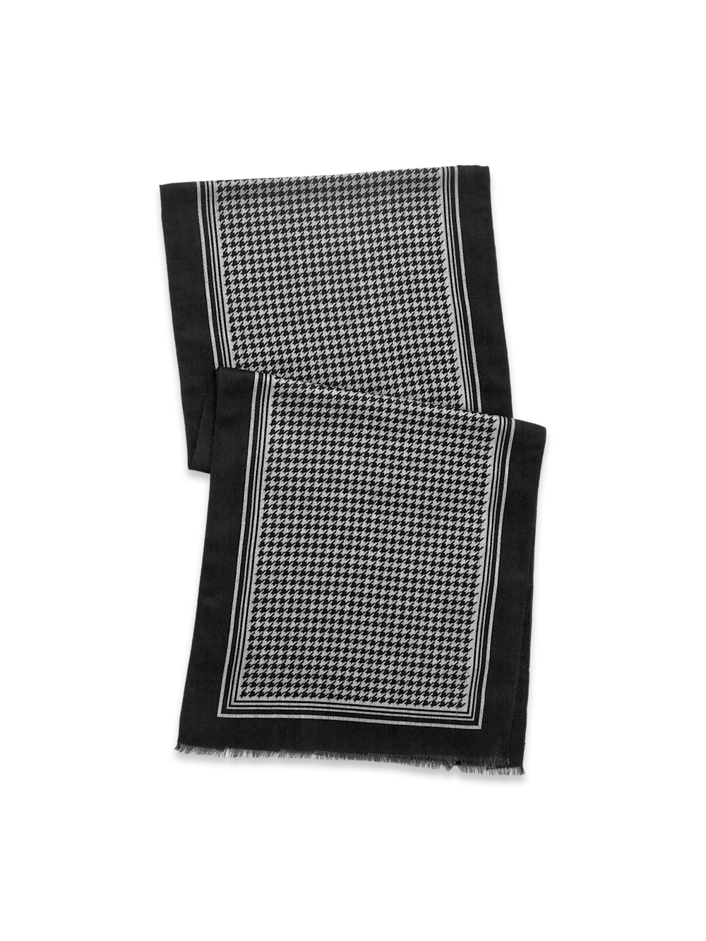 Product Image of Houndstooth Wool Suit Scarf-Black/White
