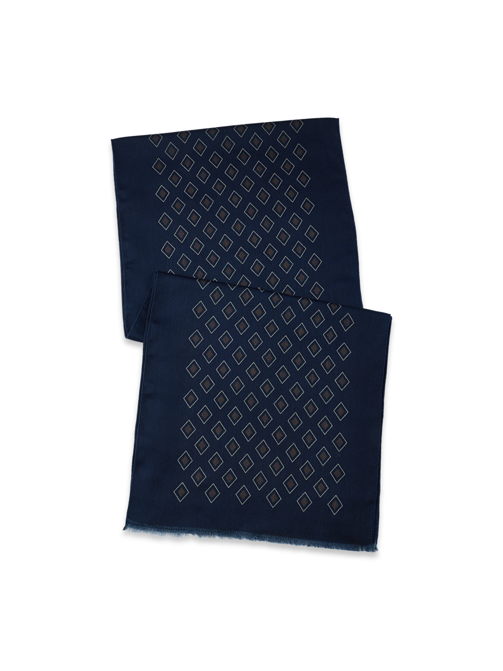 Product Image of Geometric Wool Suit Scarf-Navy/Tan