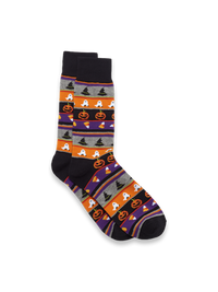Halloween Motif Cotton Blend Sock - Black Multi