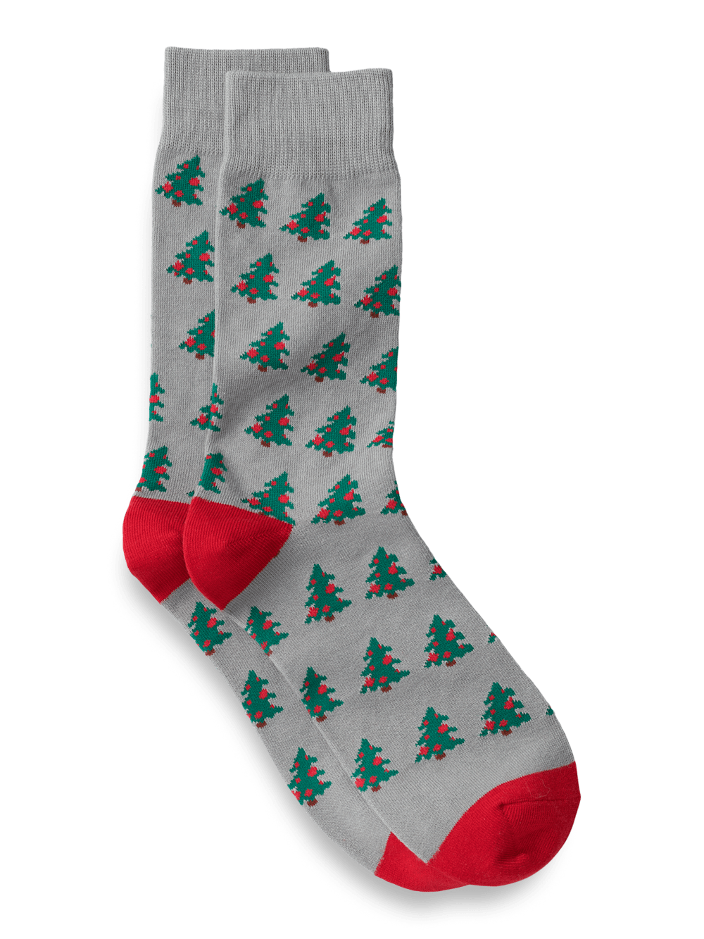 Product Image of Christmas Tree Cotton Blend Socks-Grey Multi