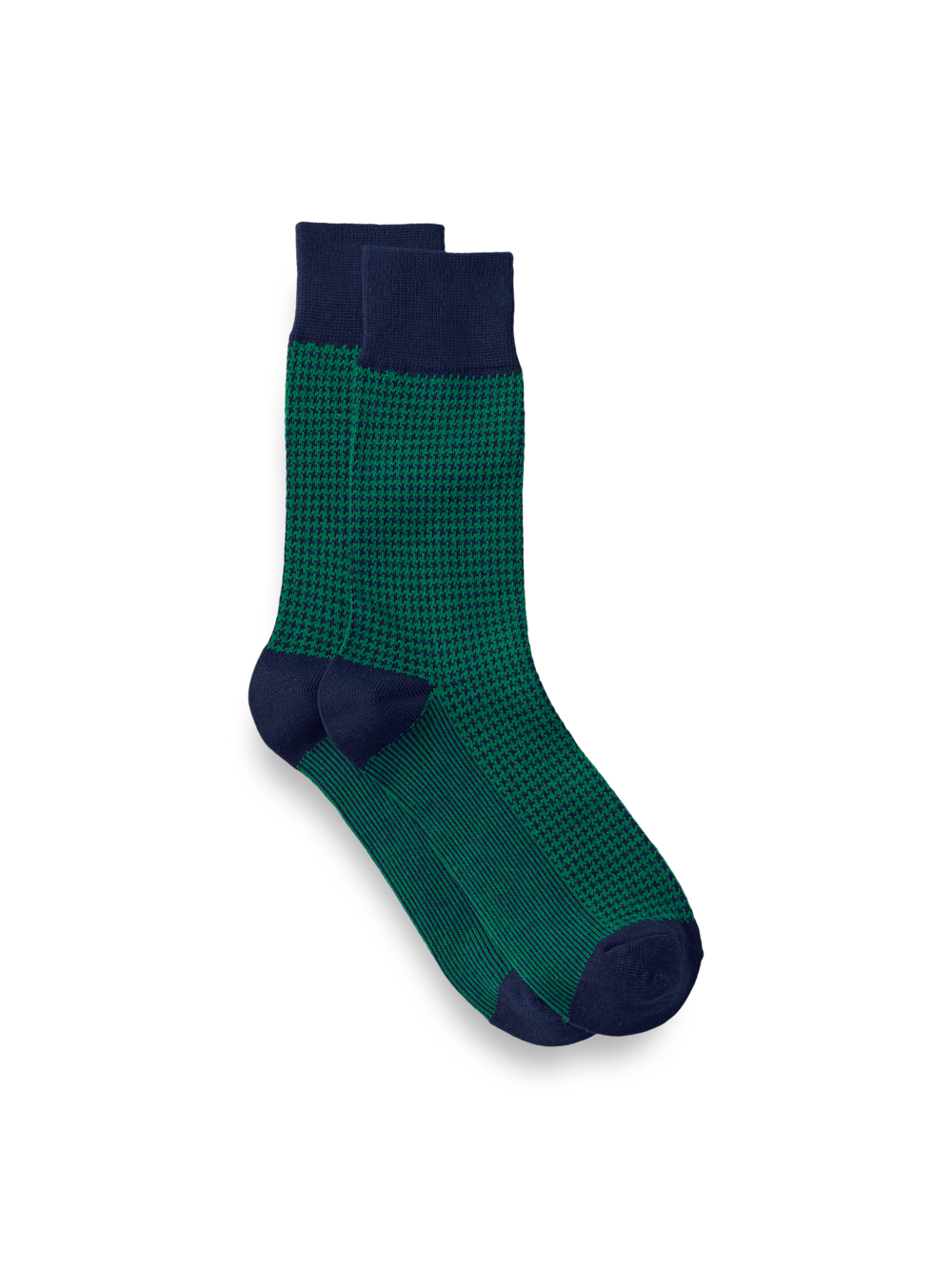 Product Image of Houndstooth Cotton Blend Sock-Green/Navy