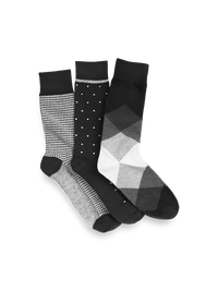 3 Pack Cotton Blend Sock - Black Multi