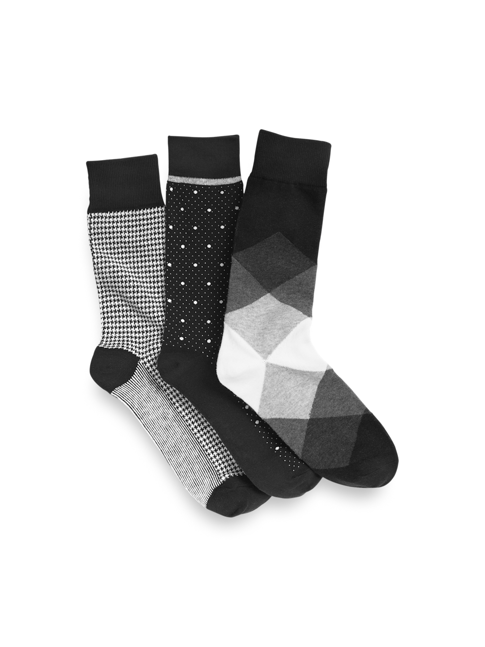 Product Image of 3 Pack Cotton Blend Sock-Black Multi