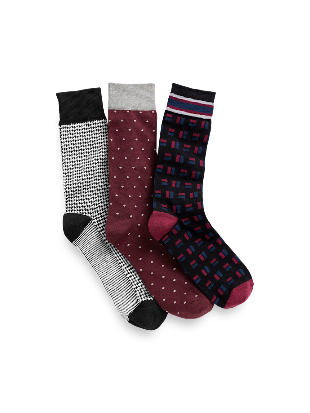 Product Image of 3 Pack Cotton Blend Sock-Black Multi