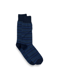 Stripe Cotton Blend Sock - Navy Multi