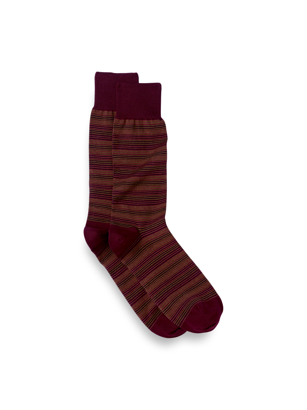 Product Image of Stripe Cotton Blend Sock-Burgundy Multi