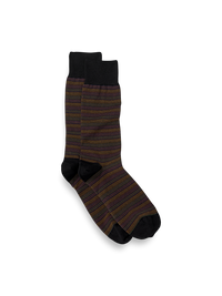 Stripe Cotton Blend Sock - Black Multi