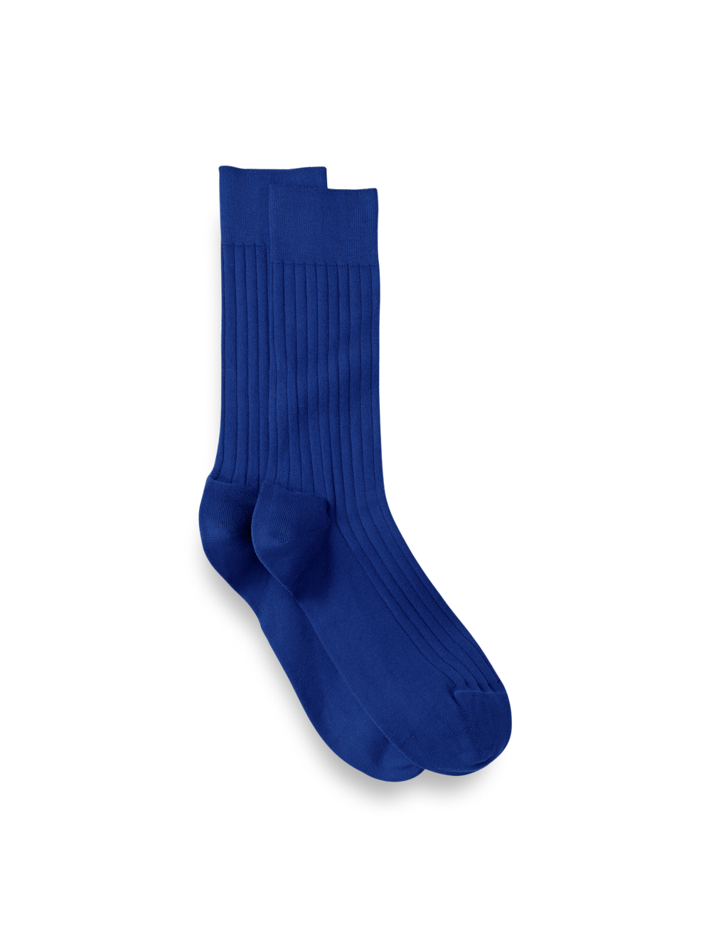 Product Image of Solid Rib With Contrast Cotton Blend Sock-Blue/Red