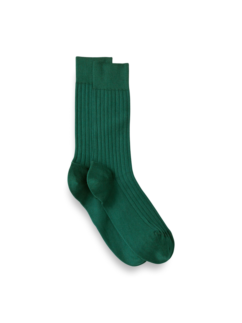 Product Image of Solid Rib With Contrast Cotton Blend Sock-Green/Blue