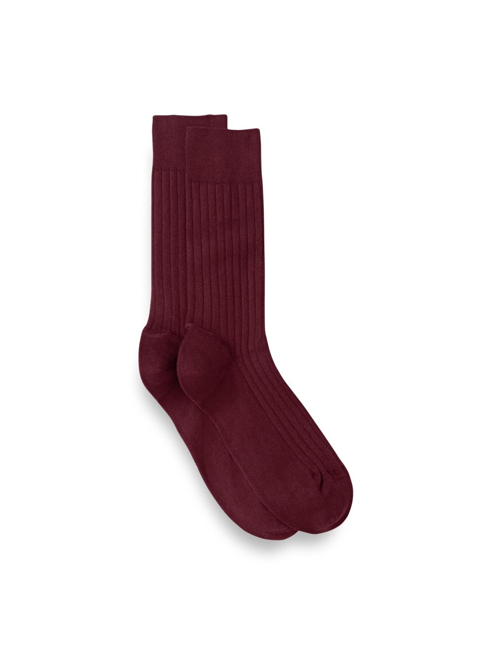 Product Image of Solid Rib With Contrast Cotton Blend Sock-Wine/Blue