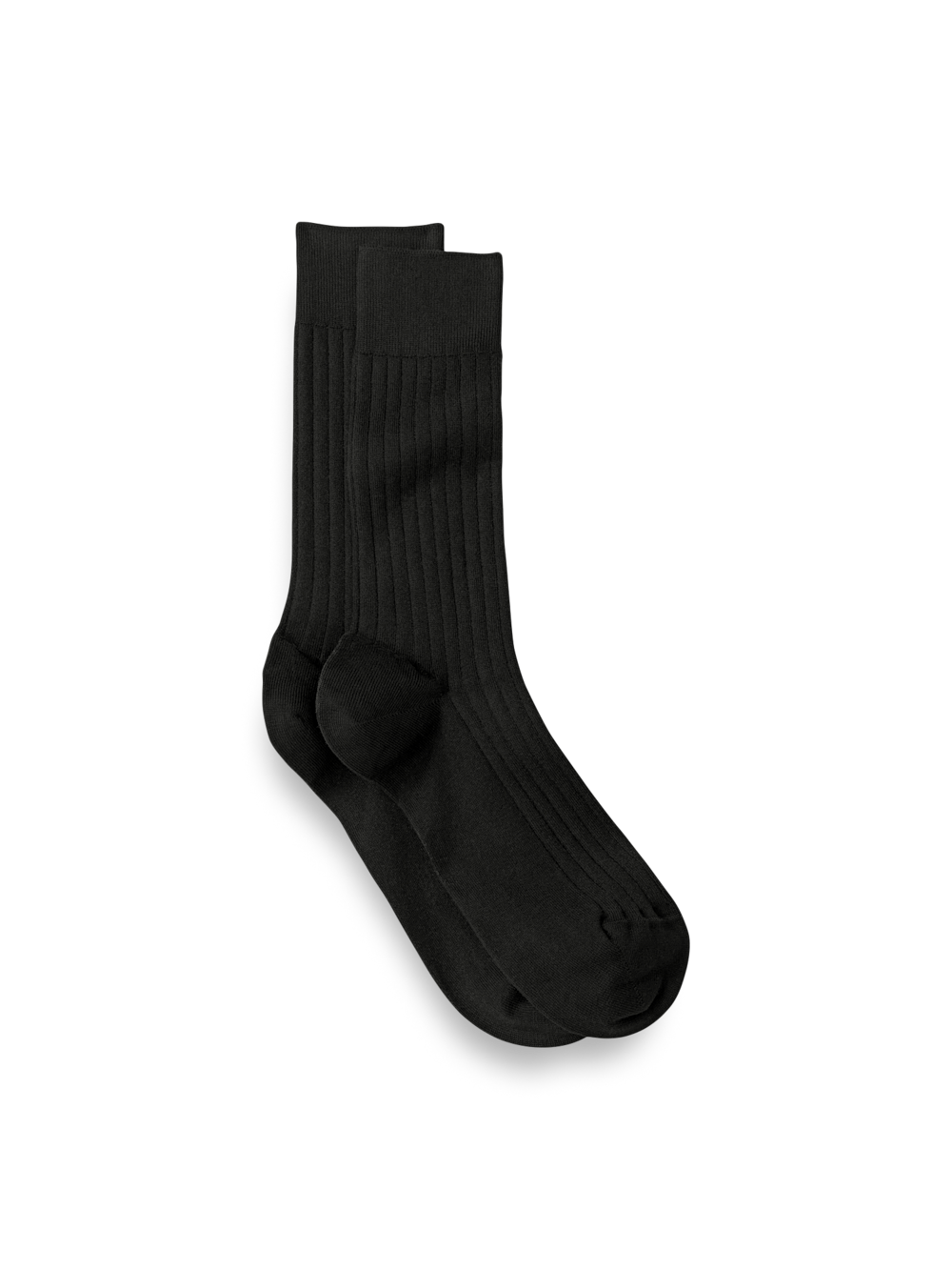 Product Image of Solid Rib With Contrast Cotton Blend Sock-Black/Grey