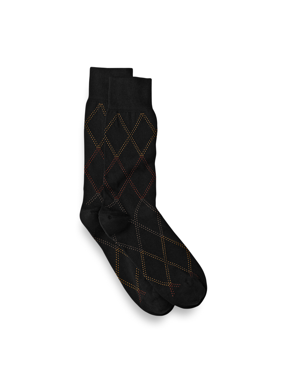 Product Image of Windowpane Cotton Blend Sock-Black Multi