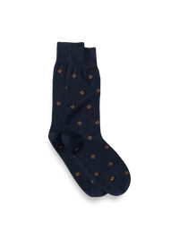 Medallion Cotton Blend Sock - Navy