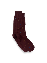 Medallion Cotton Blend Sock - Burgundy