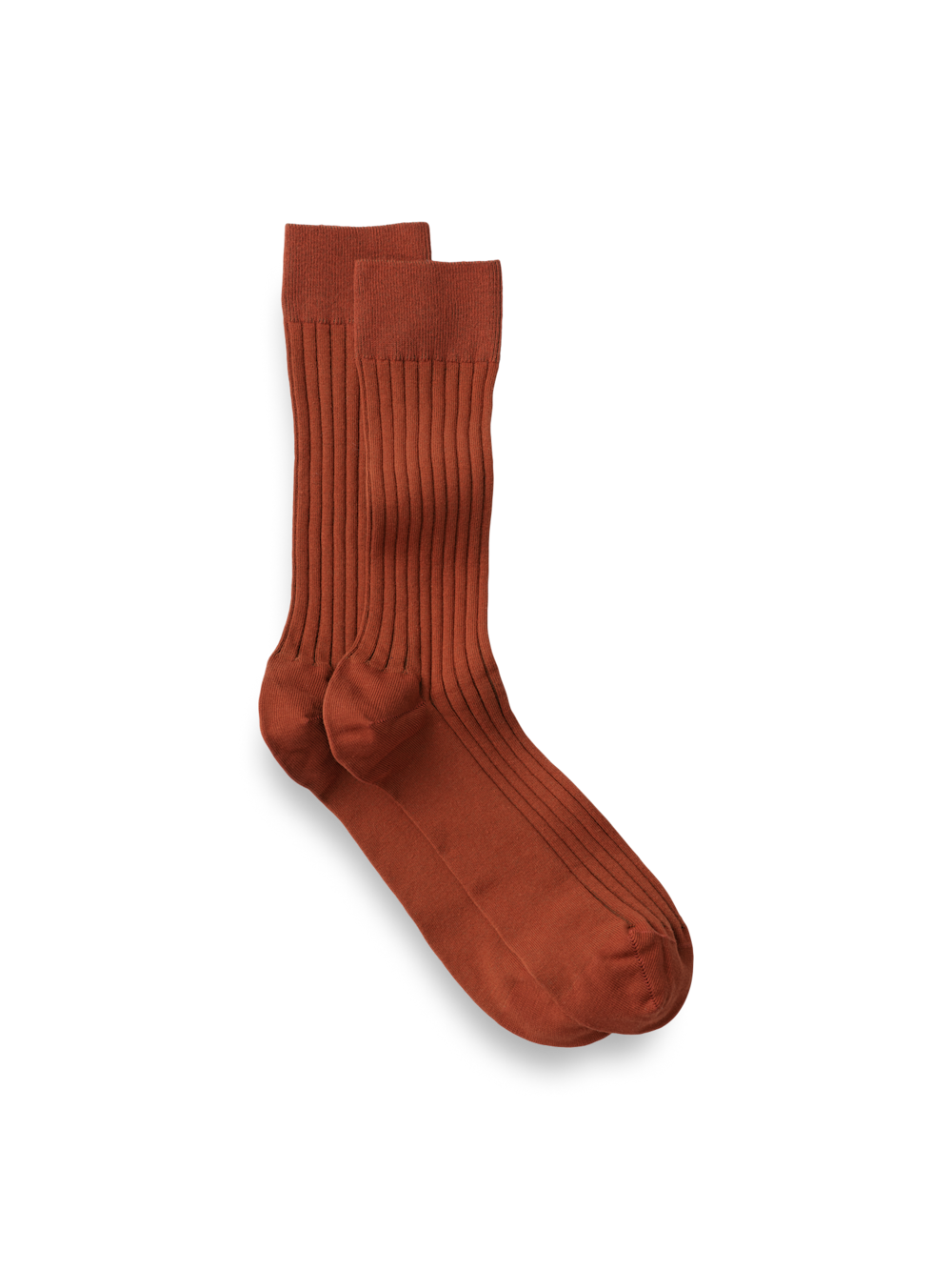 Product Image of Solid Rib Cotton Blend Sock-Rust