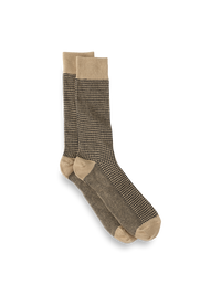 Houndstooth Cotton Blend Sock - Dark Khaki