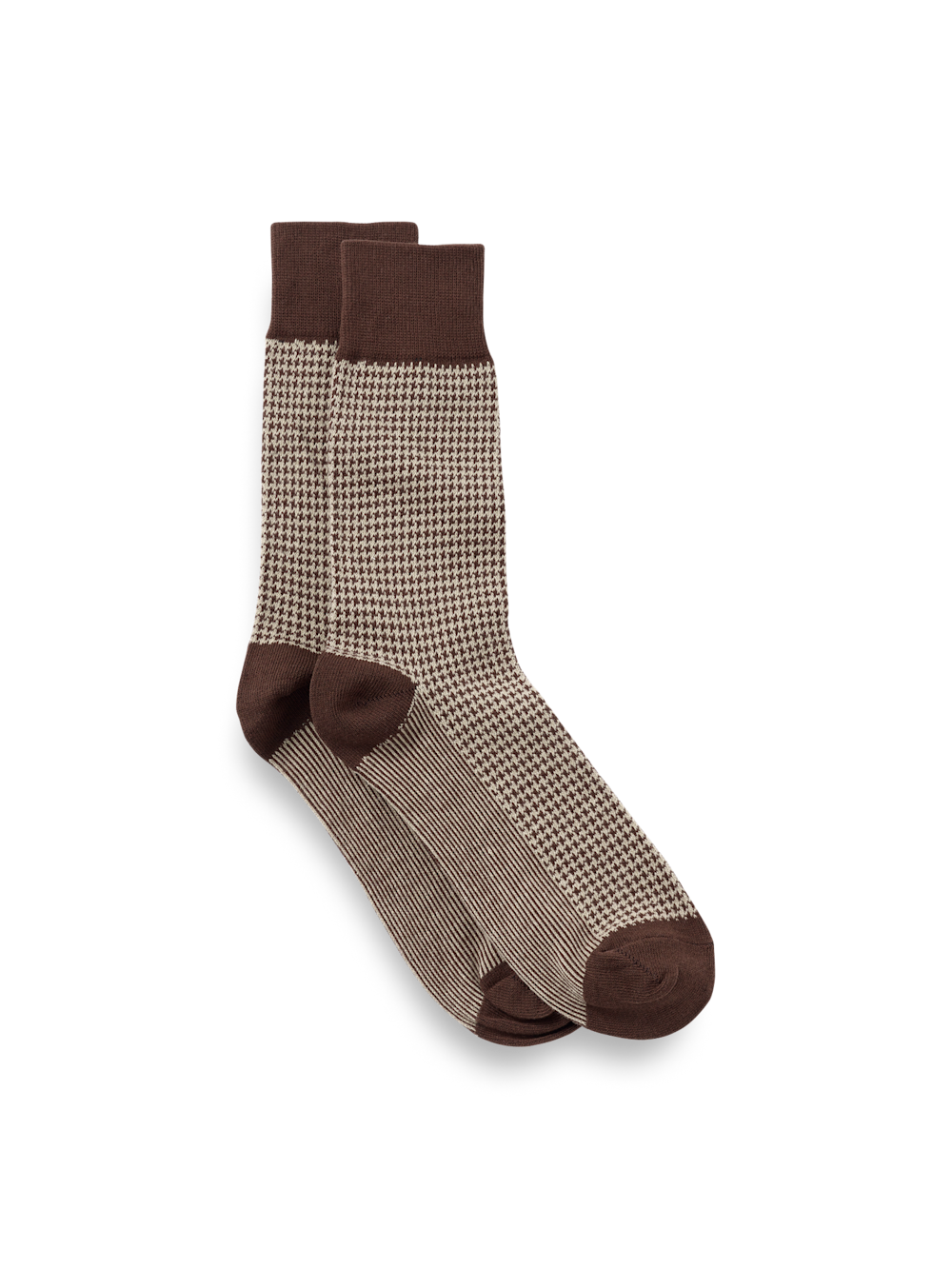 Product Image of Houndstooth Cotton Blend Sock-Brown