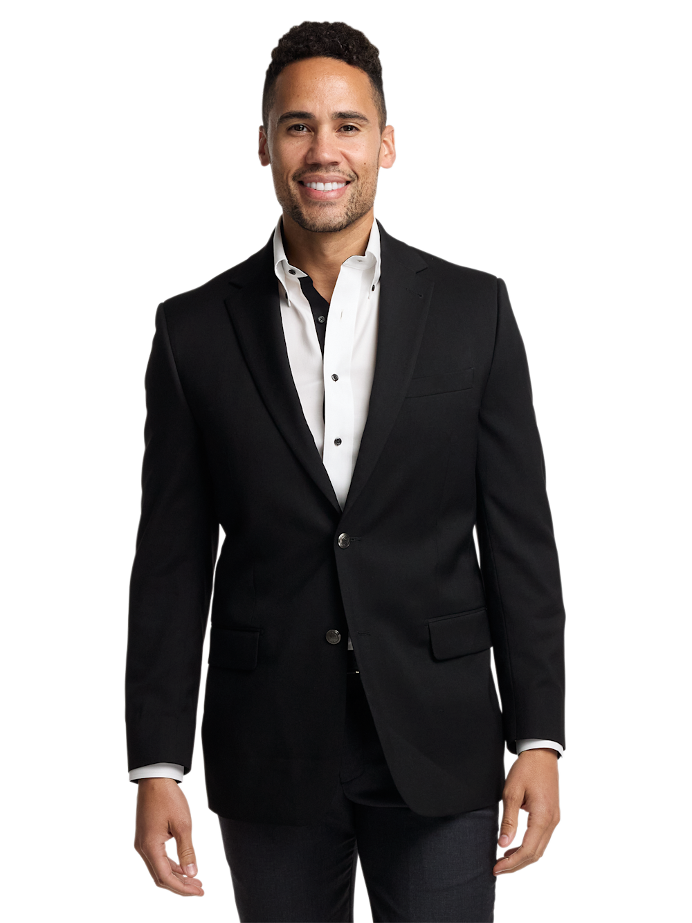 Alternate Shot of Men's Black Solid Sportcoats