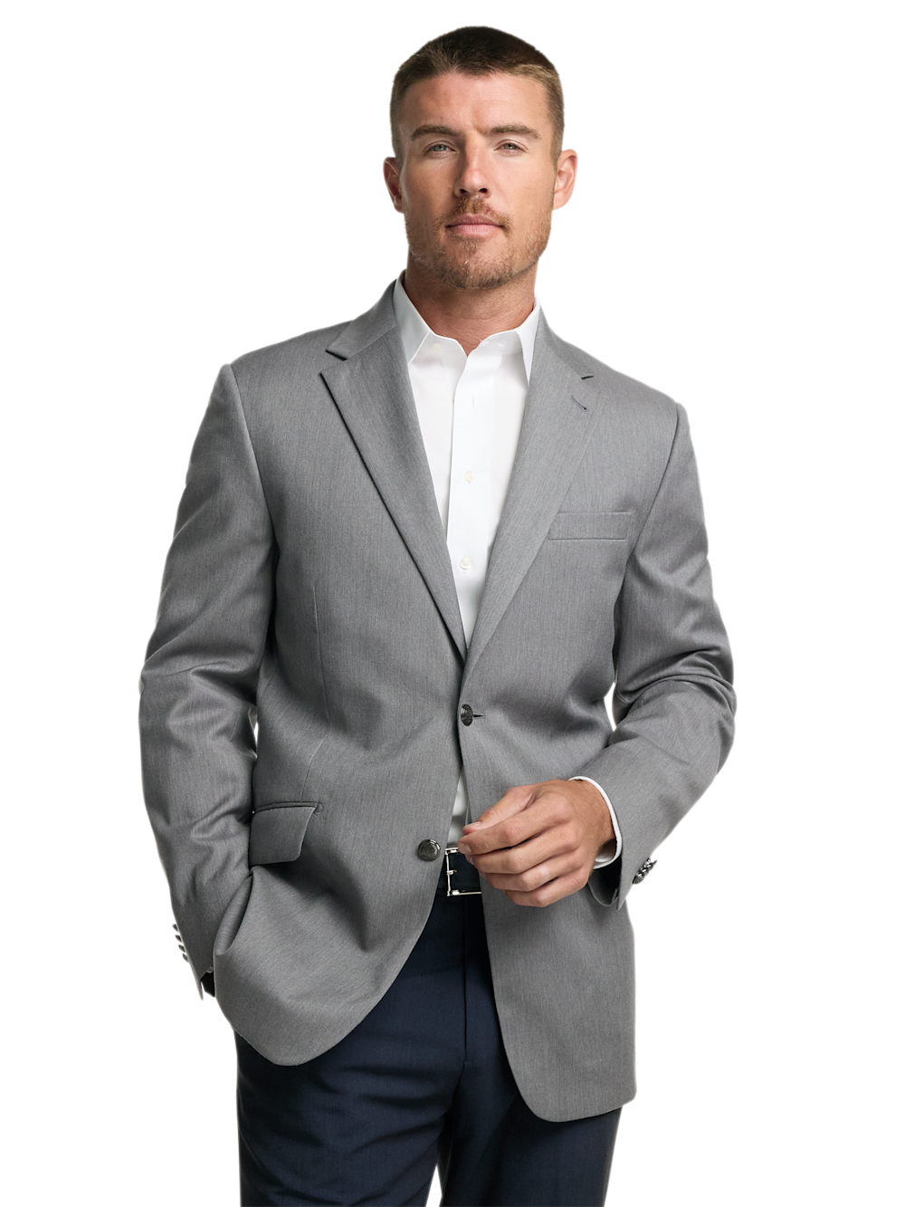 Alternate Shot of Men's Grey Solid Sportcoats