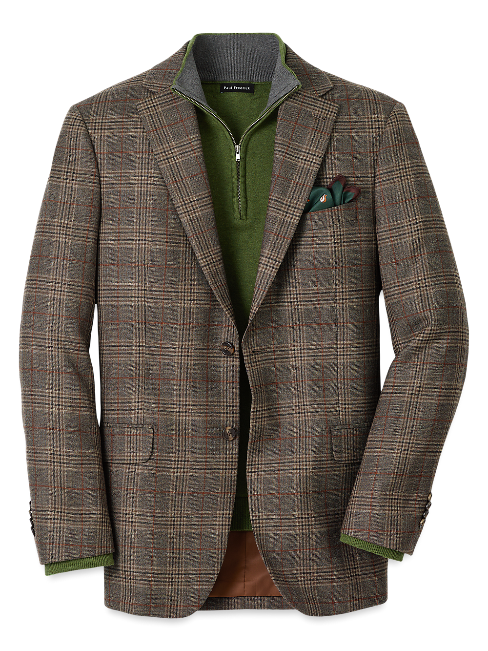 Wool Mens Fashion Sport Coats Wool Plaid Single Breasted Notch